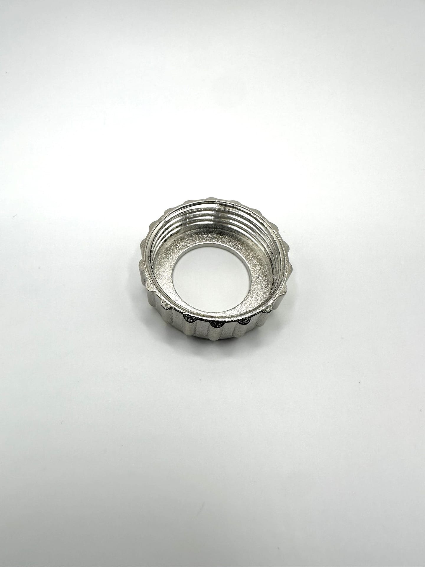 Nickel-plated zamak gas ring with internal thread - Micrometal
